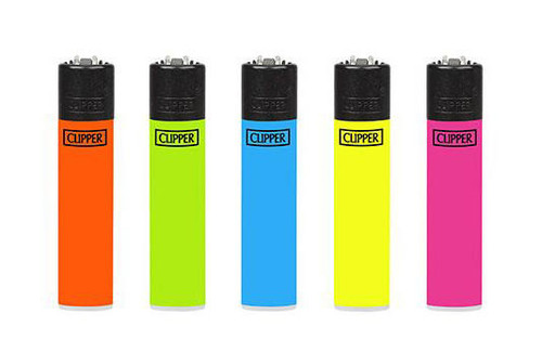 Clipper Lighters 48ct Display - Solid Fluo Colors  at The Cloud Supply