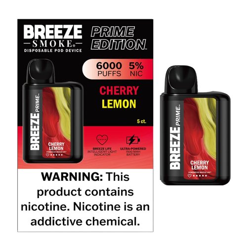 Breeze Prime Disposable - 5% 6000 Puffs - 5pk  at The Cloud Supply