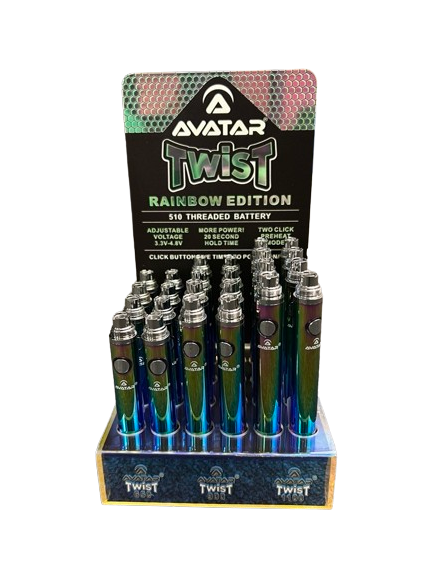 Avatar Twist 510 Threaded Battery 650mAh-900mAh-1100mAh 8pc each Rainbow Edition