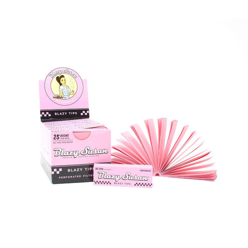  Blazy Susan Filter Tips Pink 25ct - 50pk  at The Cloud Supply