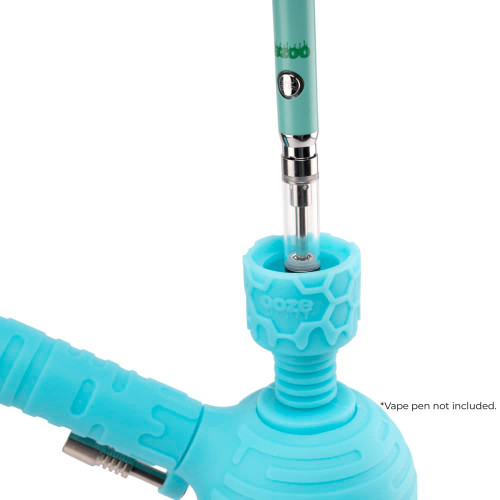 Ooze Blaster Silicone Glass Water Pipe - Aqua Teal  at The Cloud Supply