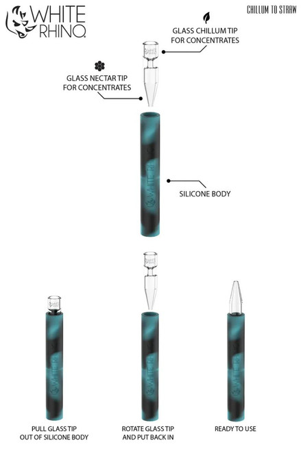  White Rhino Flip Chillium To Straw Original Pyrex - 25ct Display  at The Cloud Supply