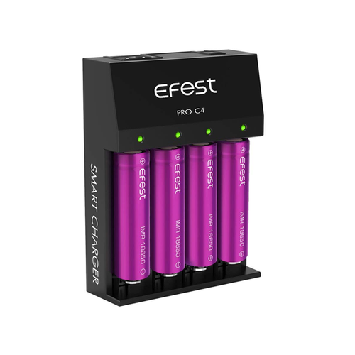 Efest Pro C4 - Quad Slot Battery Charger for 18650/20700/21700  at The Cloud Supply