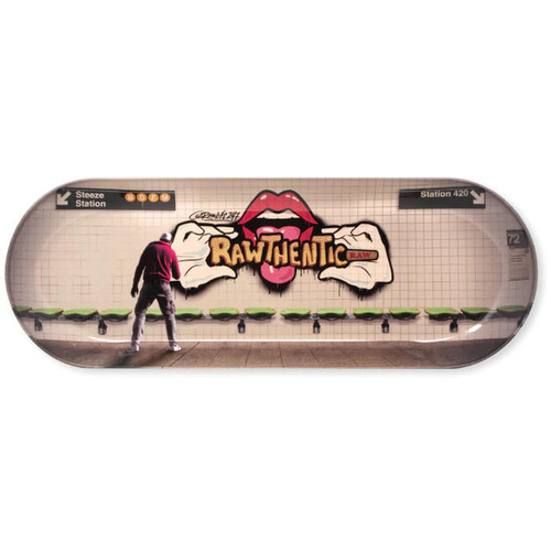 RAW Raw Large Metal Rolling Tray - Skate Deck NY Graffiti  at The Cloud Supply