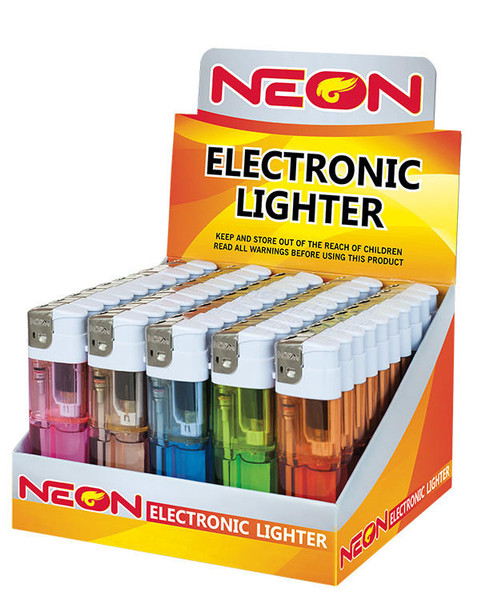 MK Neon-E Electronic Disposable Lighters Assorted Colors 50ct  at The Cloud Supply