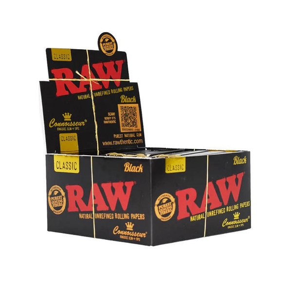 RAW Raw Black Classic Connoisseur Rolling Papers - King Size 24pk  at The Cloud Supply