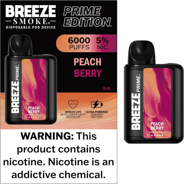  Breeze Prime Edition - 5% 6000 puffs - 100ct Assorted Flavors  at The Cloud Supply