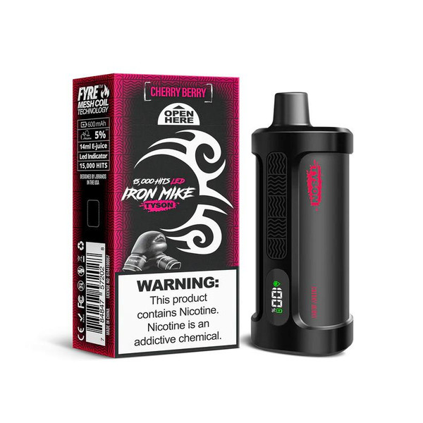  Tyson 2.0 Iron Mike Rechargeable Disposable - 5% 15000 Puffs - 5pk  at The Cloud Supply
