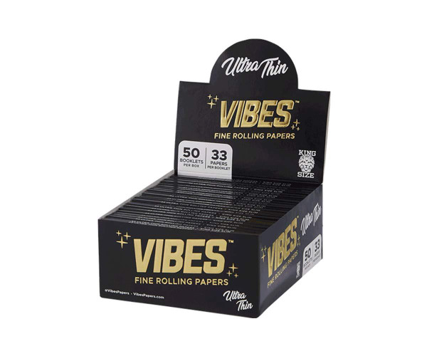  Vibes Rolling Papers Ultra Thin (Black) King Size - 50ct  at The Cloud Supply