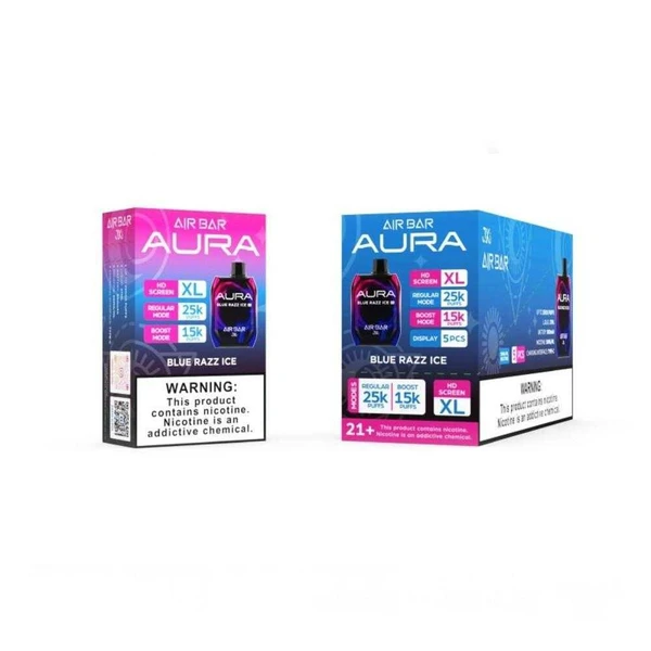  Air Bar Aura - 5% 25,000 Puffs - 5pk  at The Cloud Supply