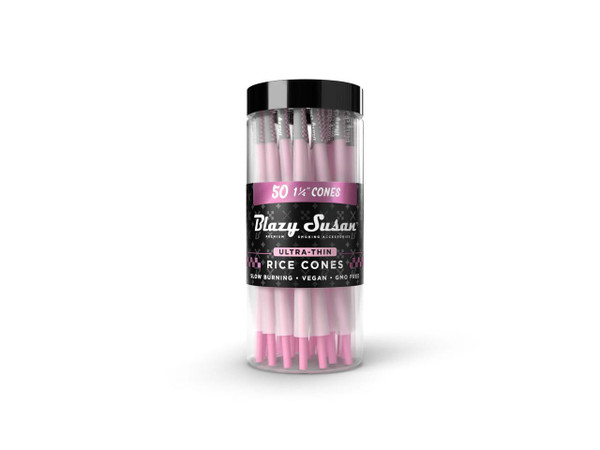  Blazy Susan Black Ultra Thin Rice Paper Cones 1 1/4 - 50ct Jar  at The Cloud Supply