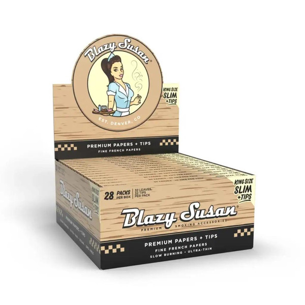  Blazy Susan Rolling Paper with Tips 32ct 28pk  at The Cloud Supply