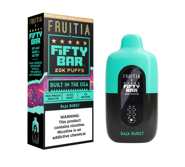 Fifty Bar X Fruitia Nixodine Disposable 20000 Puffs - 5pk 16ml