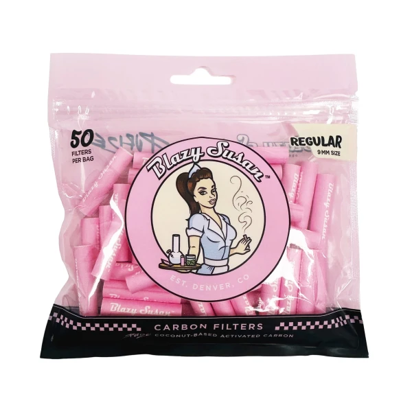 Blazy Susan Filter Tips Wide Pink 25ct 50pack