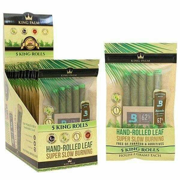 King Palm Hand Rolled Leaf 5ct Mini Rolls 15pk Pouches Per Display King Palm Smoke Shop The Cloud Supply