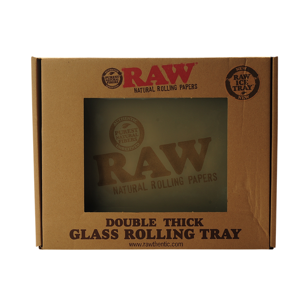 RAW RAW Double Thick Glass Rolling Tray Limited Edition Large 11 x 13 at The Cloud Supply