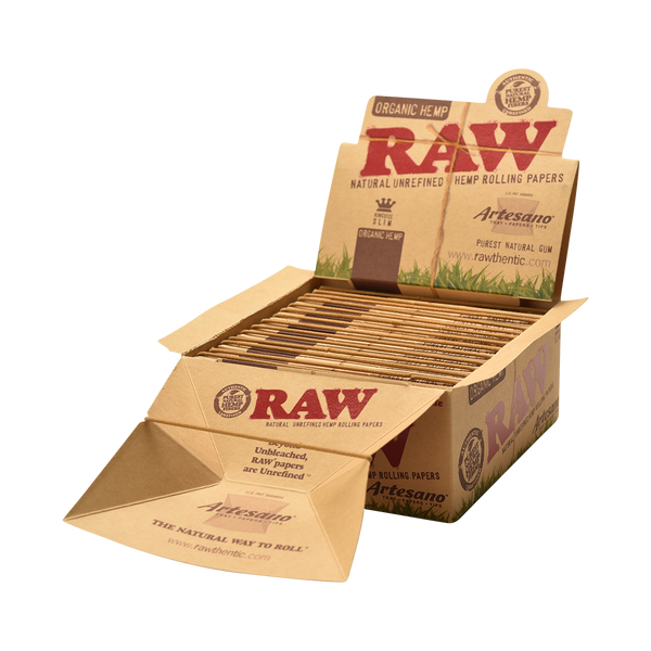 RAW RAW Organic Artesano Rolling Papers With Tips King Size Slim - 15pk at The Cloud Supply