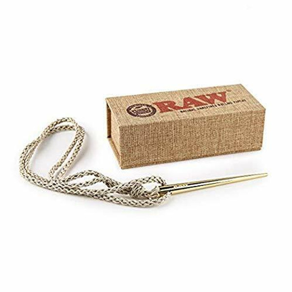 RAW Raw Rolling Papers Gold Poker With Woven Natural Hemp Necklace at The Cloud Supply