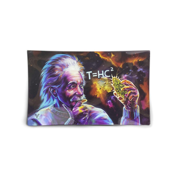V Syndicate Shatterproof Glass Rolling Tray - Medium - Thc2 Einstein Black Hole  at The Cloud Supply