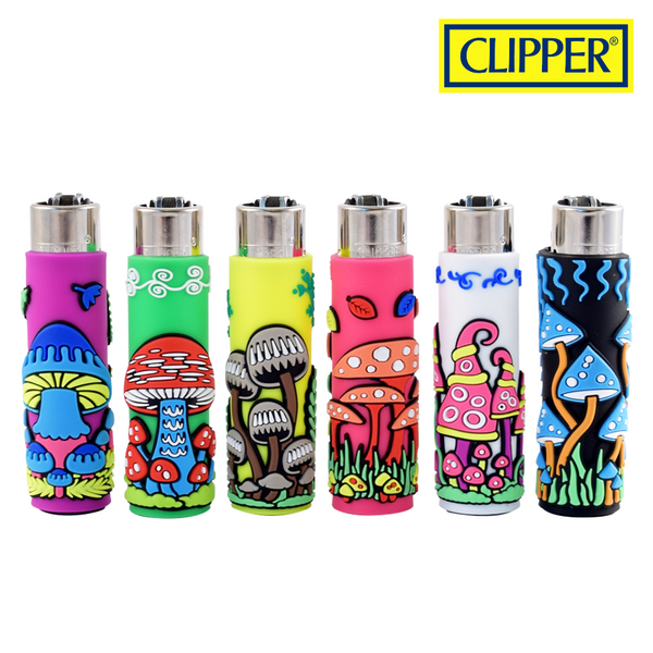 CLIPPER Lighter POP Mushrooms Cover Lighter lot of 4 