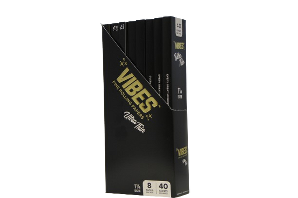 Vibes Vibes Ultra Thin Cones 1 1/4 Display - 40ct - 8pk at The Cloud Supply