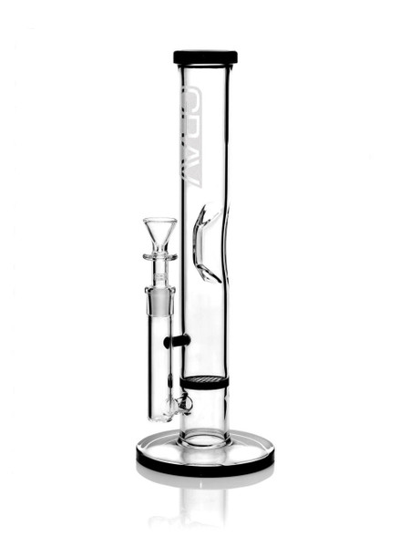 Grav GRAV Medium Water Pipe - Straight Base w/ Disc - Black Accent  at The Cloud Supply