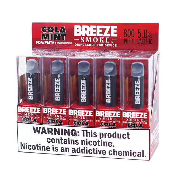 Breeze Breeze Plus Disposable - 5percent 800 Puffs - 10pk at The Cloud Supply