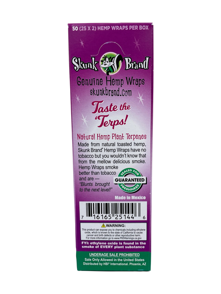 Skunk Skunk Hemp Wraps - 25ct - 2 Per Pack at The Cloud Supply