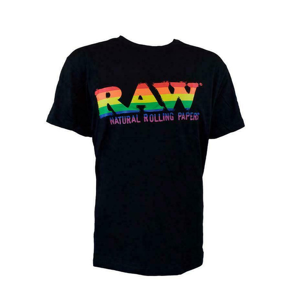 RAW RP X Raw 100percent Cotton Black Shirt Rainbow Raw Logo w/ Side Zipper Pocket at The Cloud Supply