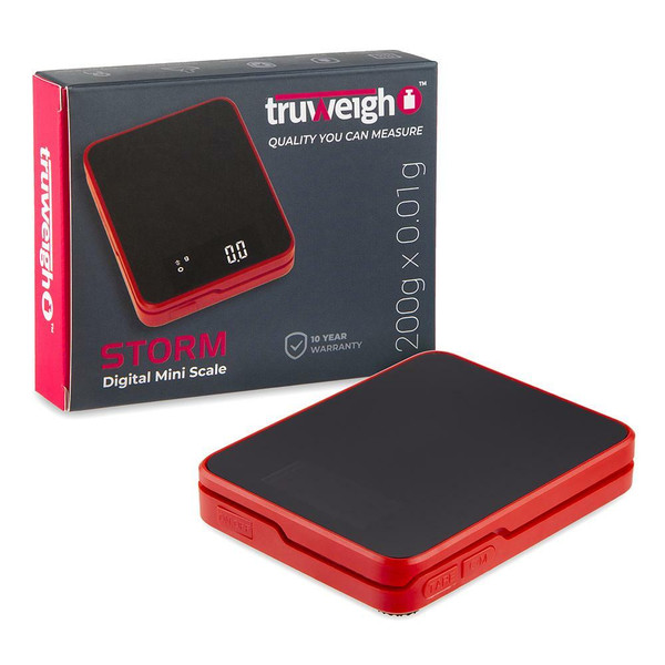 Truweigh Truweigh Storm Mini Scale 200g x 0.01g - Red at The Cloud Supply