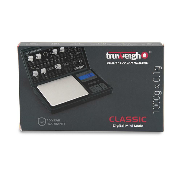 Truweigh Truweigh Mini Classic Digital Scale 1000g x 0.01g - Black at The Cloud Supply