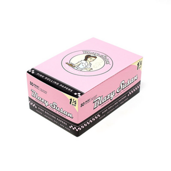 Blazy Susan Pink Rolling Papers 1 1/4 1.25 - 50pk at The Cloud Supply