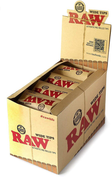 RAW Raw Wide Pre-Rolled Tips 20pk - 21 Per Pack at The Cloud Supply