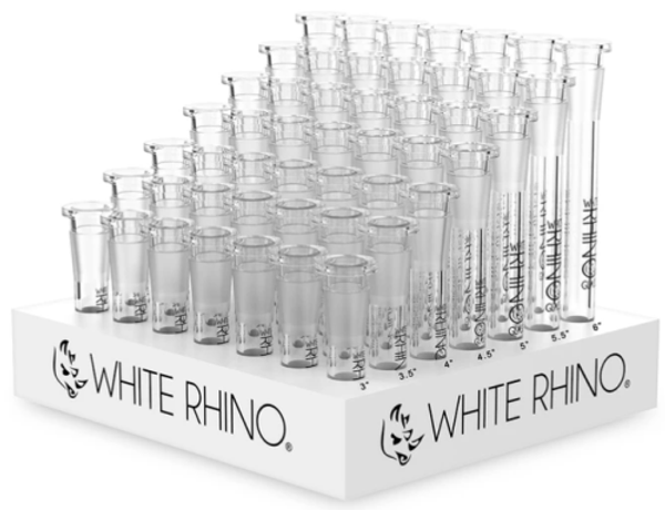 White Rhino Glass on Glass Downstems - 49ct Display at The Cloud Supply