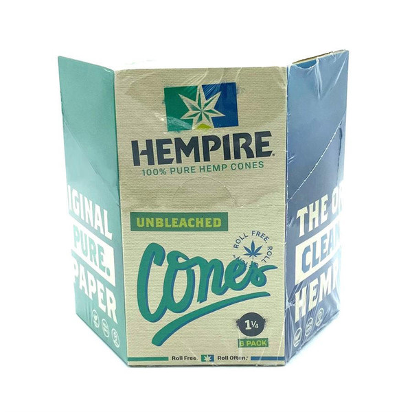 Hempire Unbleached Pure Hemp Cones 1 1/4 24pk - 6 Per Pack at The Cloud Supply