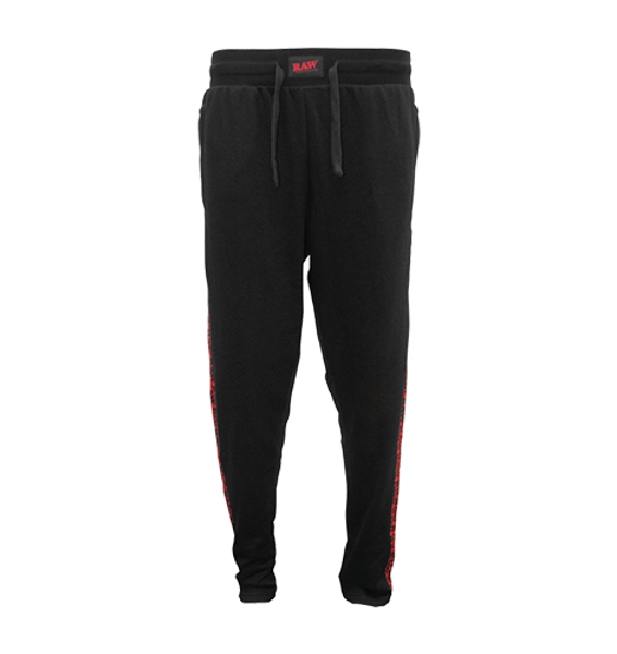 RAW RP X Raw Black Sweatpants With Red Side Logo at The Cloud Supply