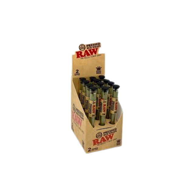 RAW Raw Pressed Bud Wrap Cone Display 12pk - King Size at The Cloud Supply