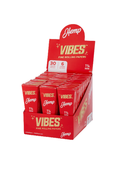 Vibes Cones 1 1/4 - Coffin Hemp Red at The Cloud Supply