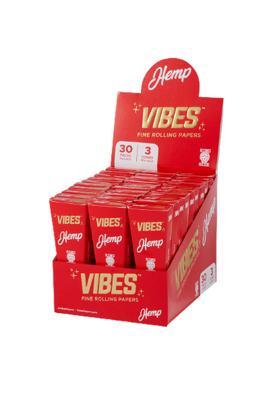 Vibes Cones King Size - Coffin Hemp Red at The Cloud Supply