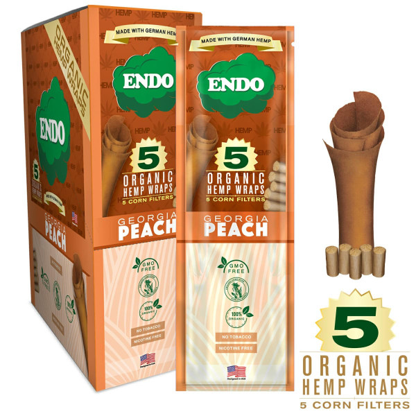 Endo Hemp Wraps With Corn Filters 15pk - 5 Per Pack  at The Cloud Supply