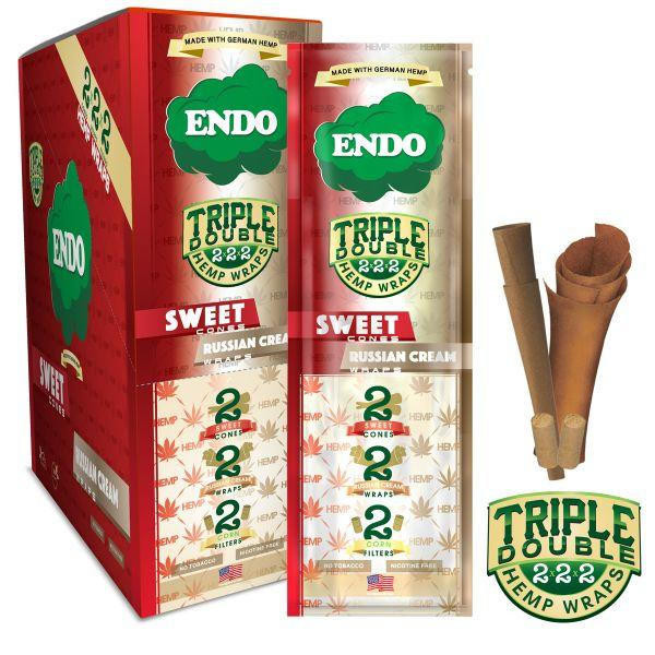 Endo Hemp Wraps Triple Double 15pk - 2 Cones 2 Wraps 2 Filters Per Pack  at The Cloud Supply