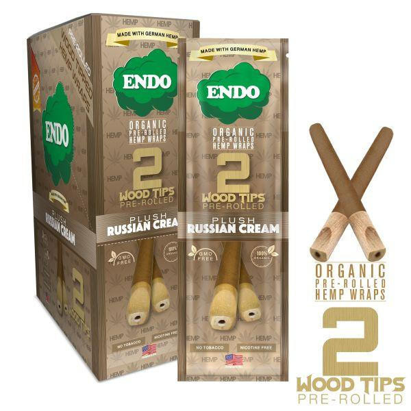 Endo Hemp Wraps Pre-Rolled With Wood Tips 15pk - 2 Per Pack  at The Cloud Supply