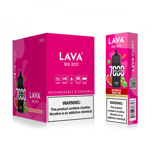  Lava Big Boy Rechargeable Disposable - 3-5%  7000 Puffs - 10pk  at The Cloud Supply