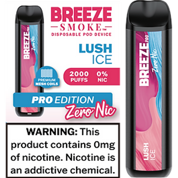 Breeze Pro Zero Nic Disposable - 0% 2000 Puffs - 10pk  at The Cloud Supply
