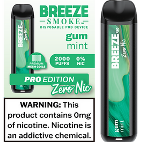 Breeze Pro Zero Nic Disposable - 0% 2000 Puffs - 10pk  at The Cloud Supply