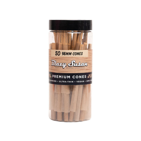 Blazy Susan Unbleached Cones 98mm - 50ct Jar  at The Cloud Supply