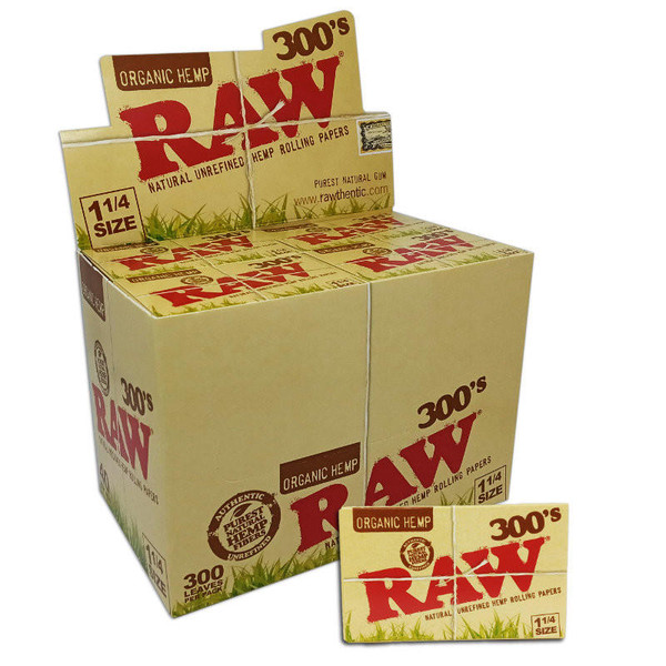 RAW 300's Organic Rolling Papers 1 1/4" (1.25") - 40pk  at The Cloud Supply