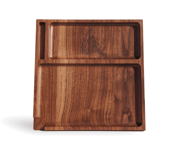 BRNT Designs Yaketa Wood Rolling Tray - Dark Walnut  at The Cloud Supply