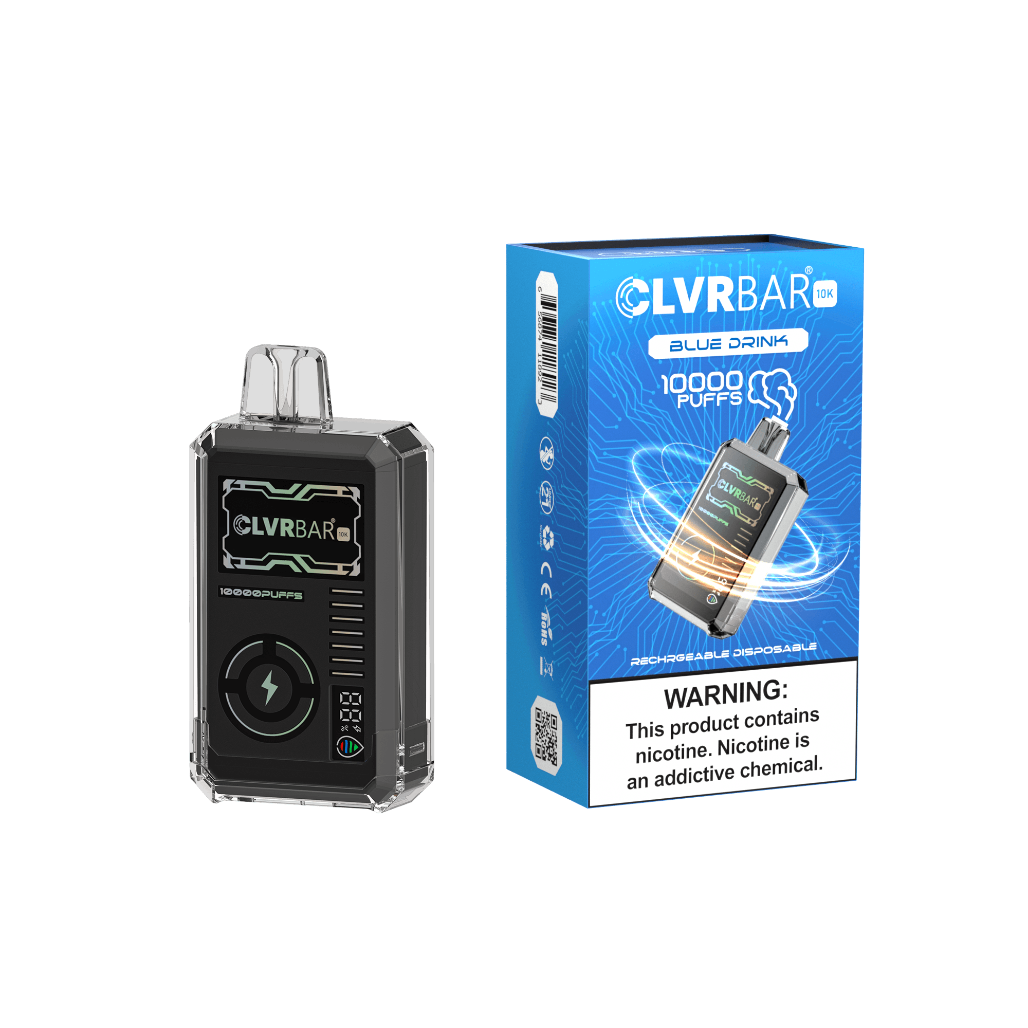CLVR Bar Rechargeable Disposable - 10,000 Puffs - 3ct - The Cloud Supply