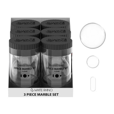 White Rhino Terp Slurper 3pc Marble Set Clear 6ct Display  at The Cloud Supply